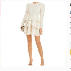 NWT!!  AQUA Puff Sleeve Ruffle Bottom Dress